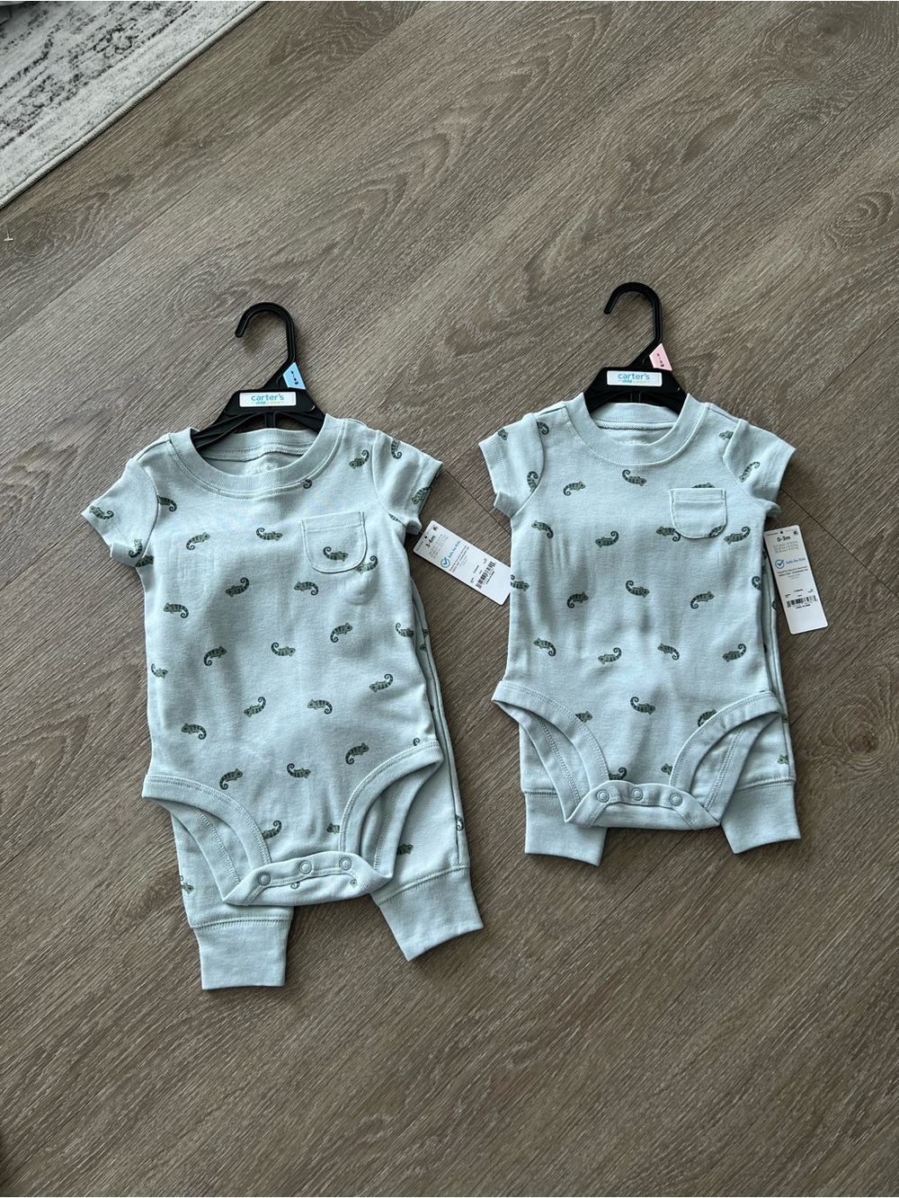 Carter's Sage Green Paisley Short-Sleeve Bodysuit Set